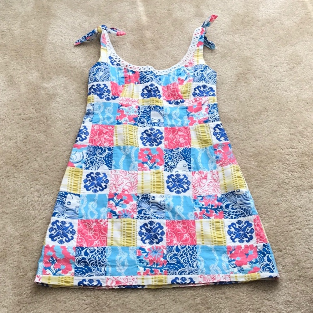 👗 Lilly Pulitzer Patchwork Dress. Size 4